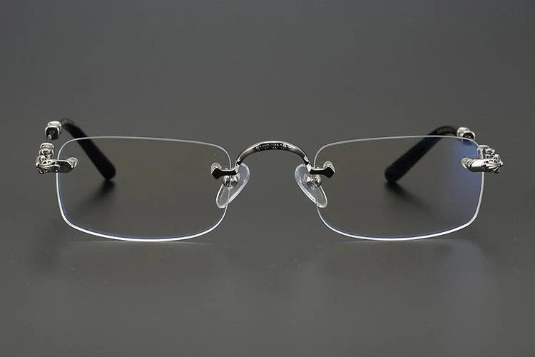 Chrome Hearts Black Rimless Eyeglasses Frame Unisex Luxury Style
