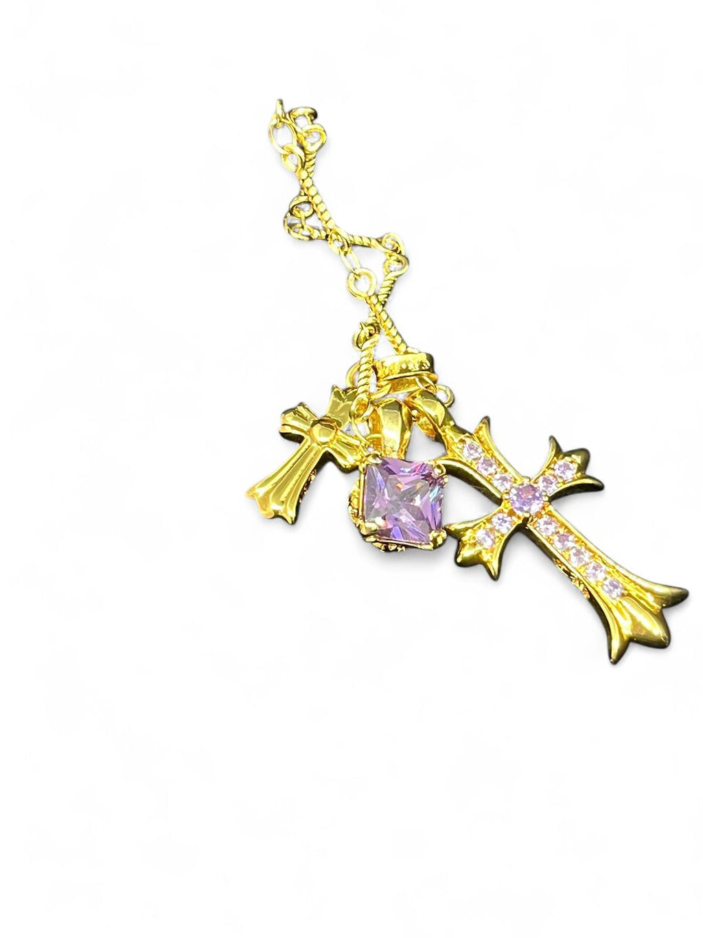Chrome Hearts Gold Double Cross Pendant