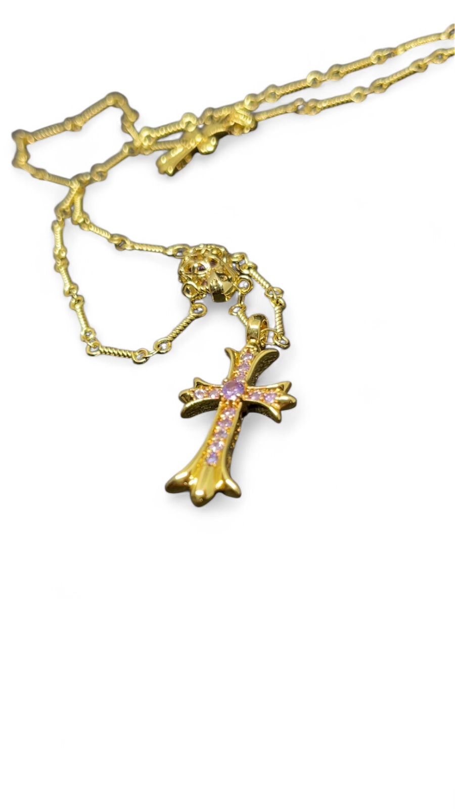 Chrome Hearts Gold Double Cross Pendant
