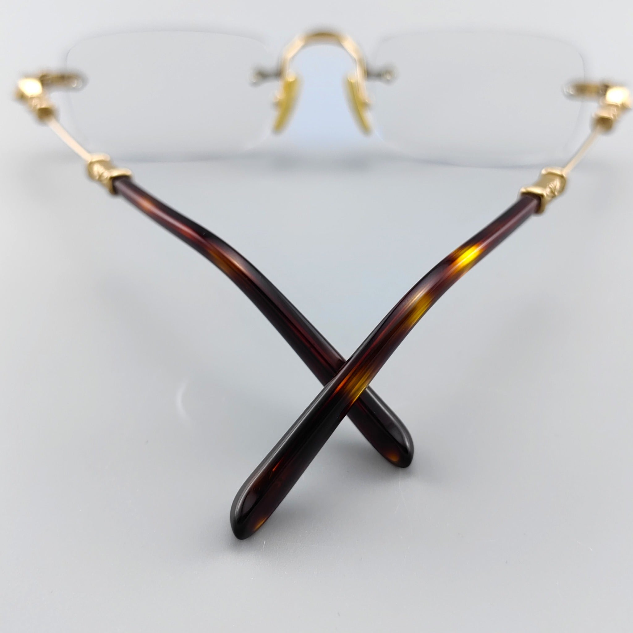 Chrome Hearts Gold Rimless Eyeglasses