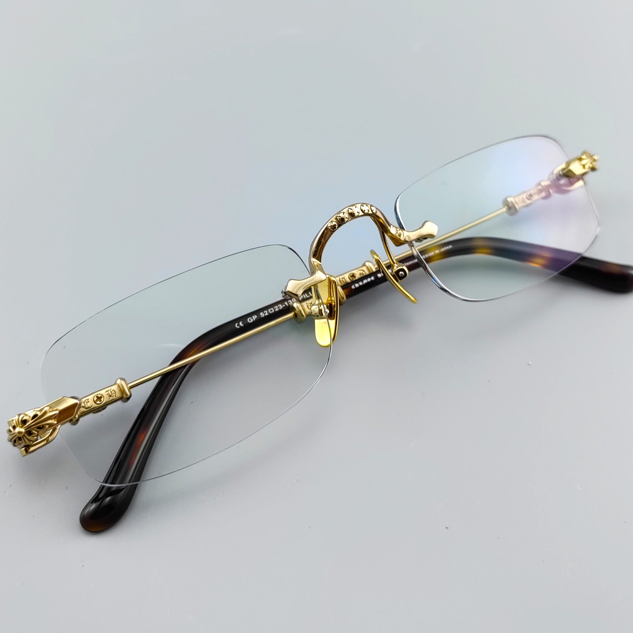 Chrome Hearts Gold Rimless Eyeglasses