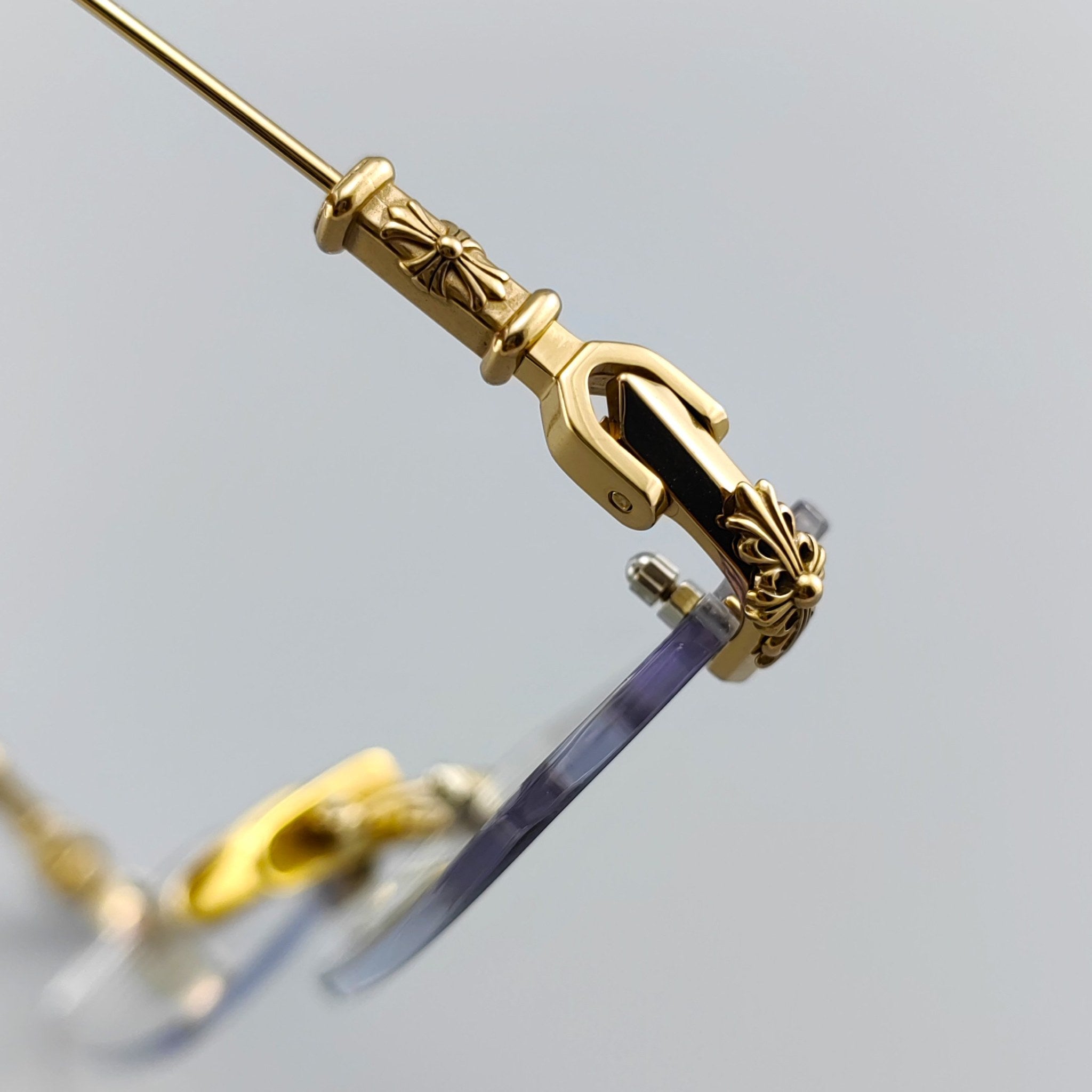 Chrome Hearts Gold Rimless Eyeglasses