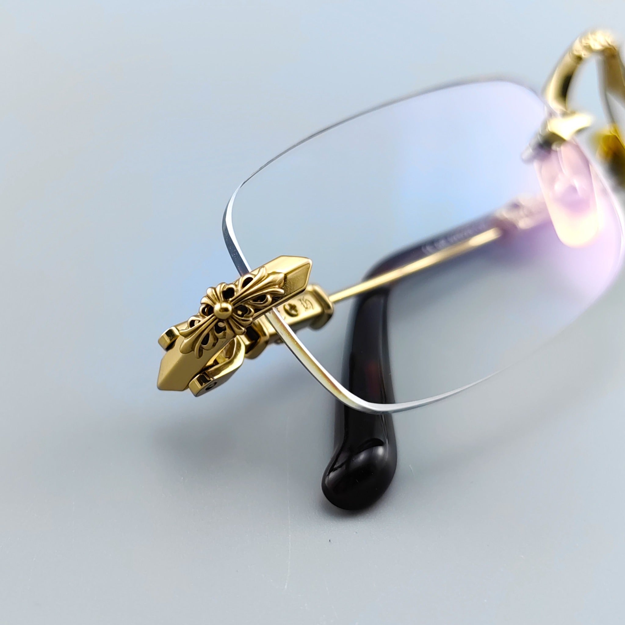 Chrome Hearts Gold Rimless Eyeglasses