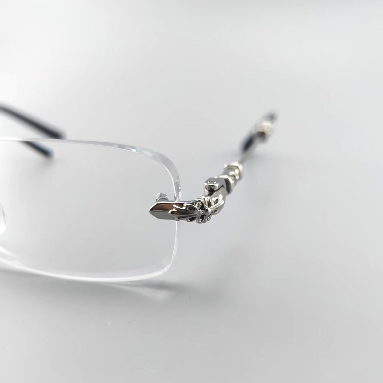 Chrome Hearts Black Rimless Eyeglasses