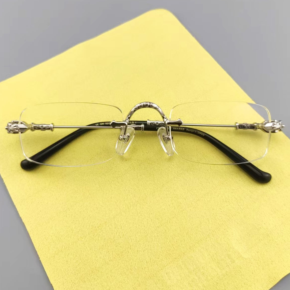 Chrome Hearts Black Rimless Eyeglasses