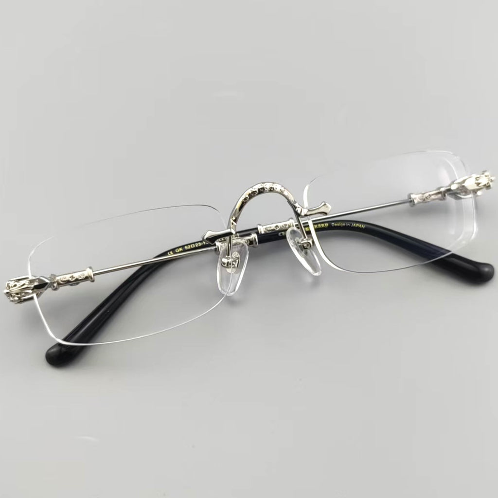 Chrome Hearts Black Rimless Eyeglasses