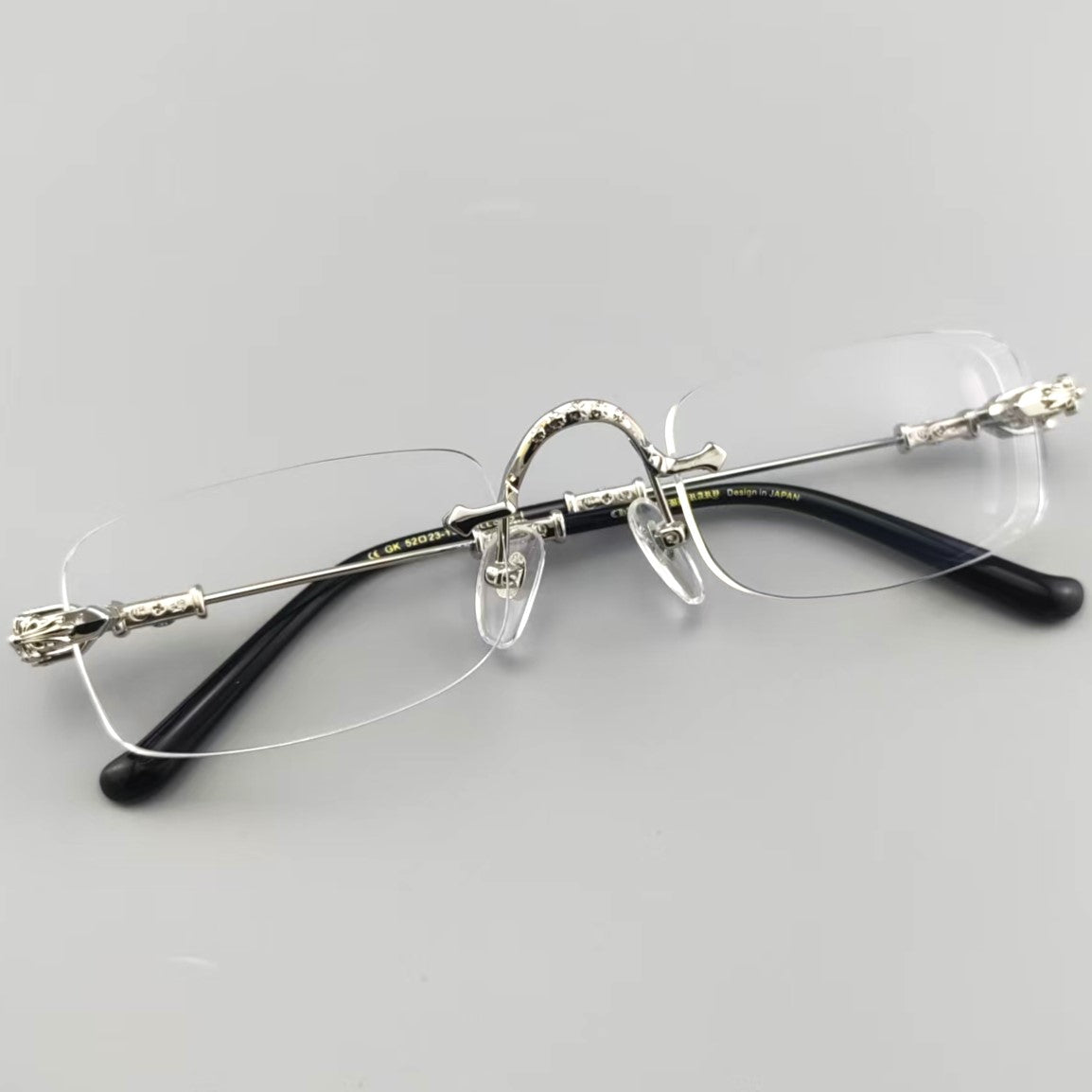 Chrome Hearts Black Rimless Eyeglasses