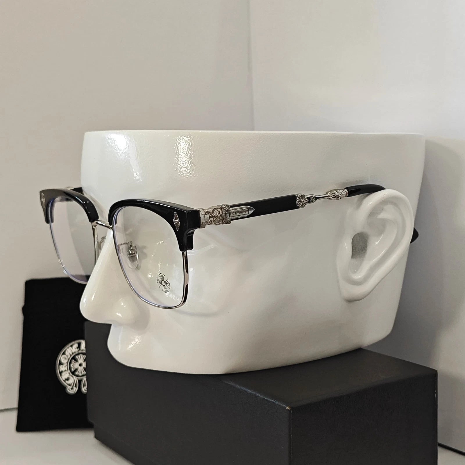 Óculos Chrome Hearts Clubmaster Black